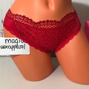 VS S M SUPER SOFT SHINY BODY BY VICTORIA RED PANTY